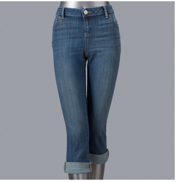 vera wang denim capris
